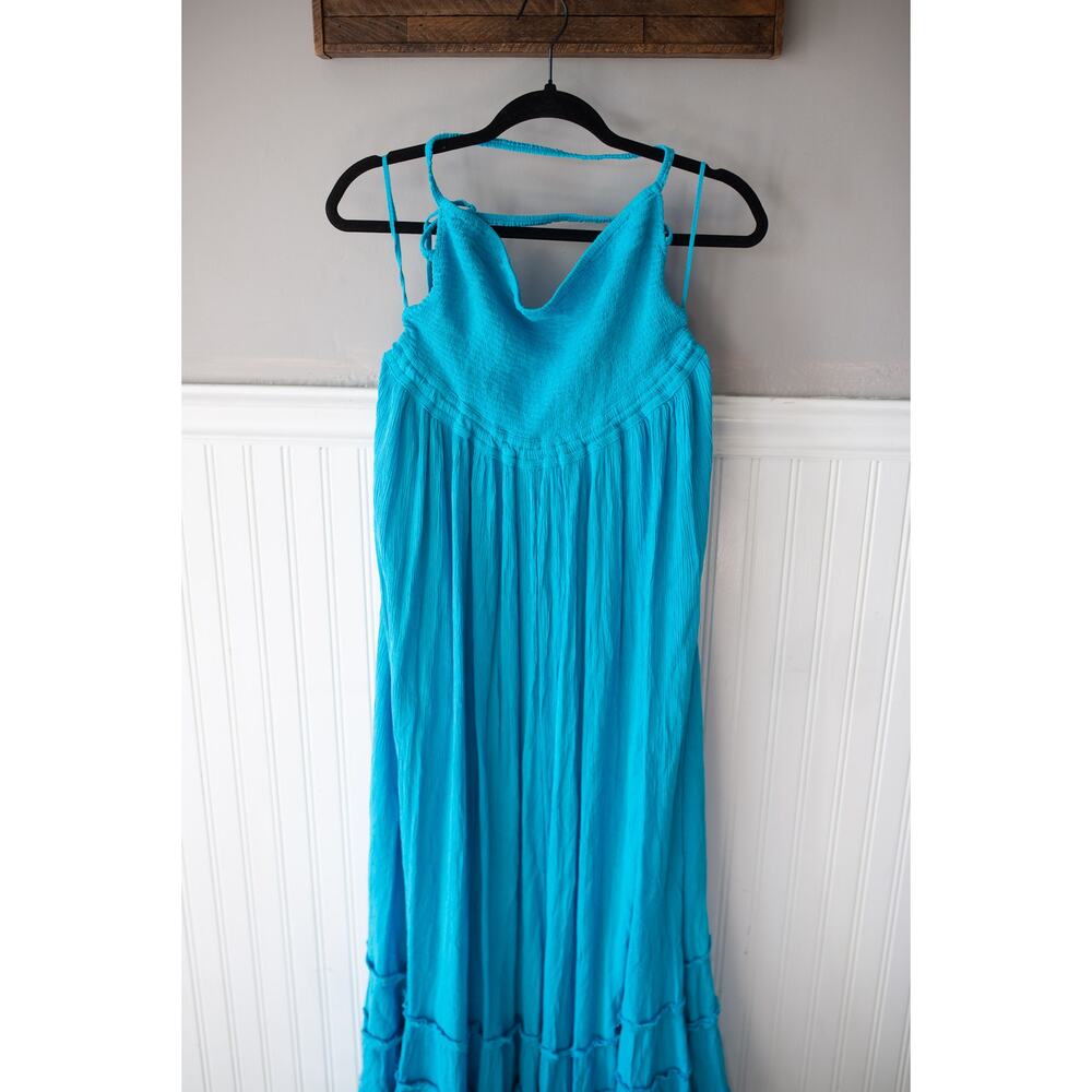 Free People Turquoise Blue Strappy Maxi Dress - Picture 2 of 3